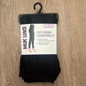 Muk Luks Black Terry Lined Leggings